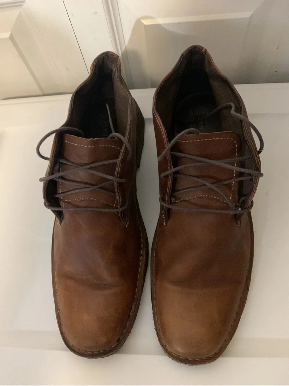 Johnston & Murphy Mens Sz 13M Red‎ Brown Leather Chukka Desert Boot Shoes